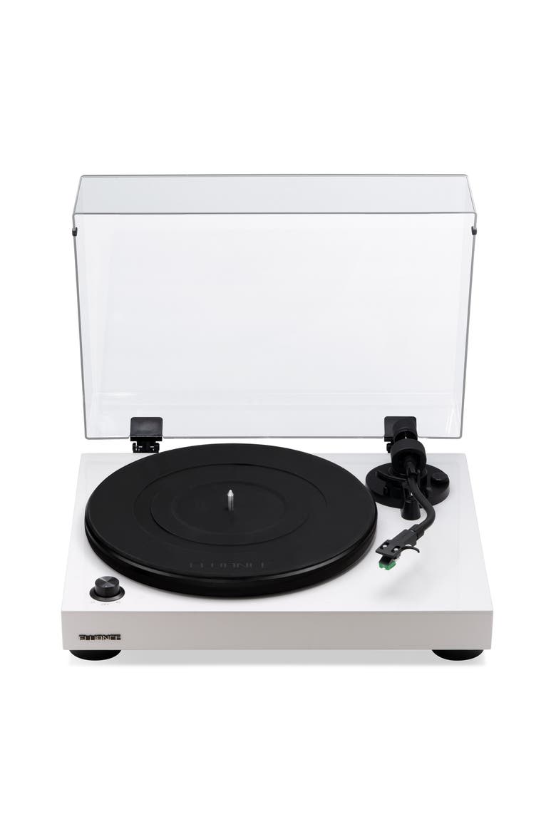 Elite HiFi Vinyl Turntable Record Player Audio Technica Cartridge, Alternate, color, Piano White