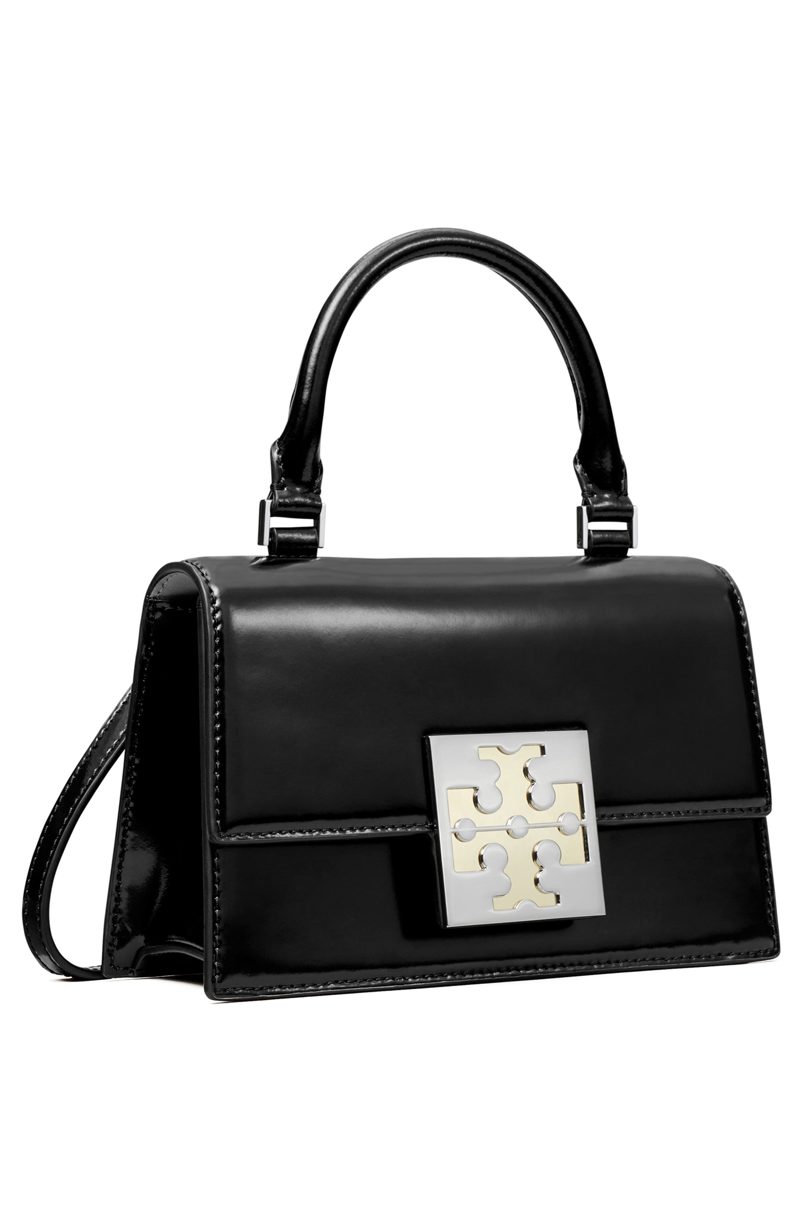 Tory Burch Bon Bon Spazzolato Mini Top-Handle Bag, Alternate, color, 