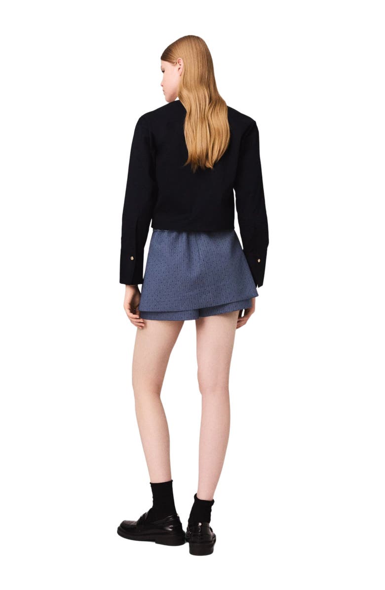 maje Rhinestone shorts, Alternate, color, Blue