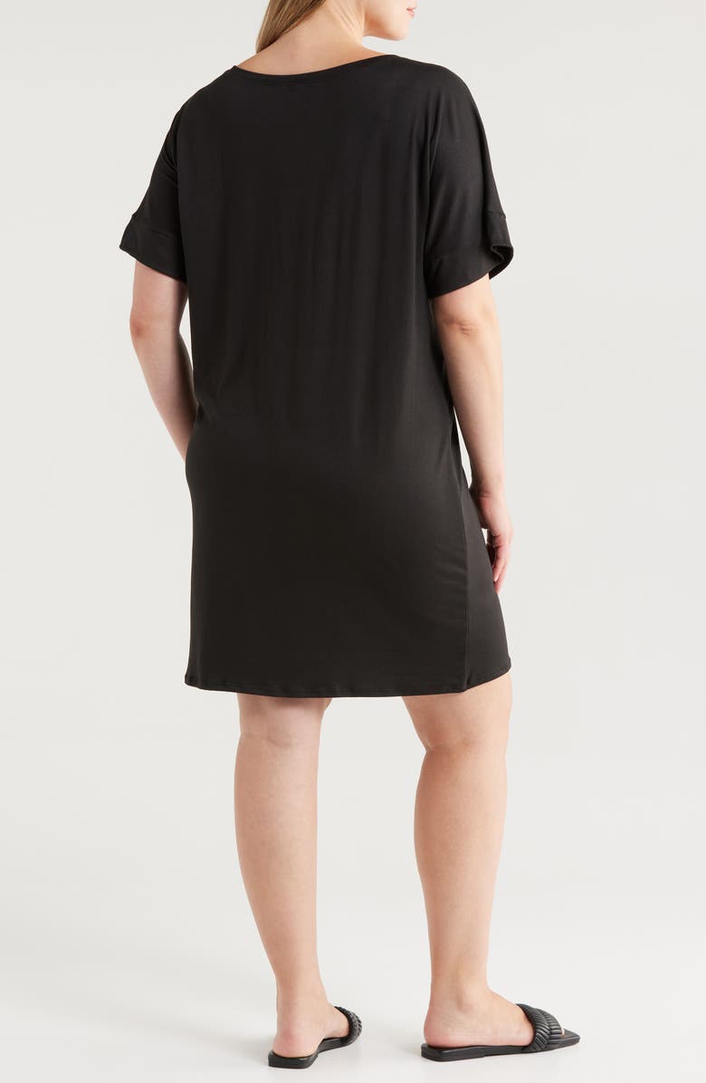 24seven Comfort Apparel Loose Fit Jersey T-Shirt Dress, Alternate, color, Black