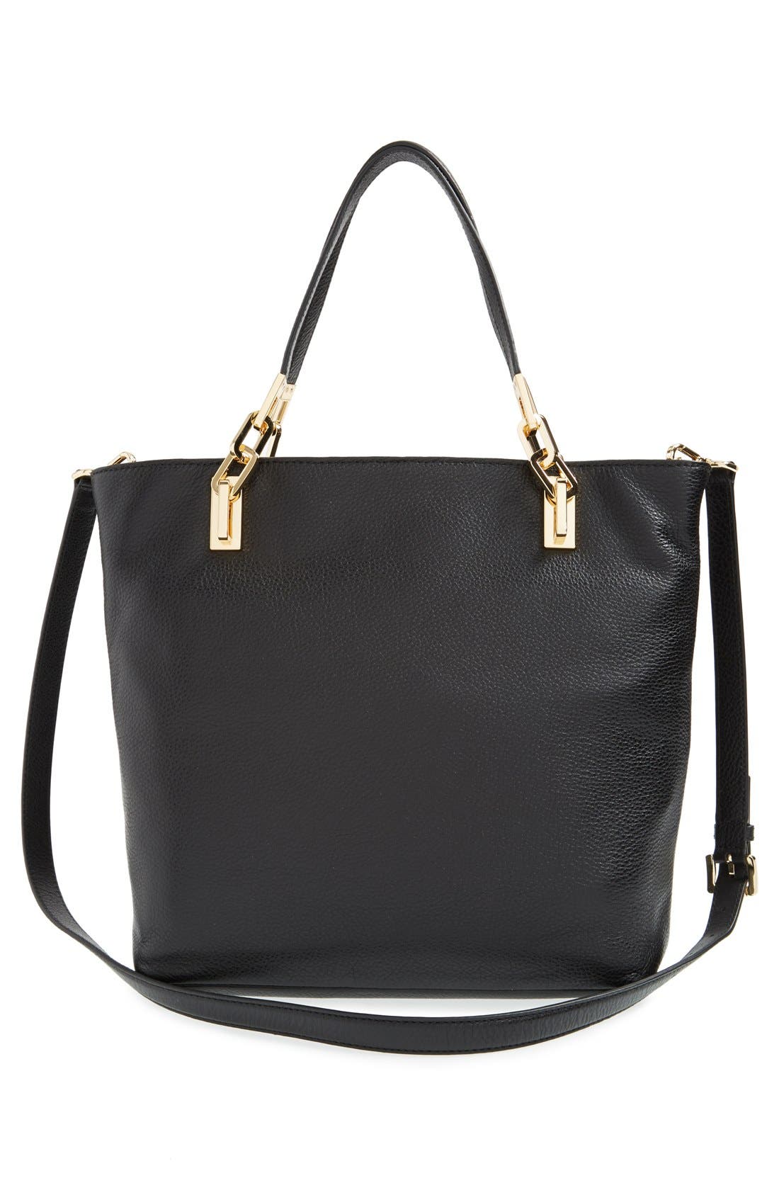 MICHAEL Michael Kors 'Medium Brooke' Leather Tote, Alternate, color, Black