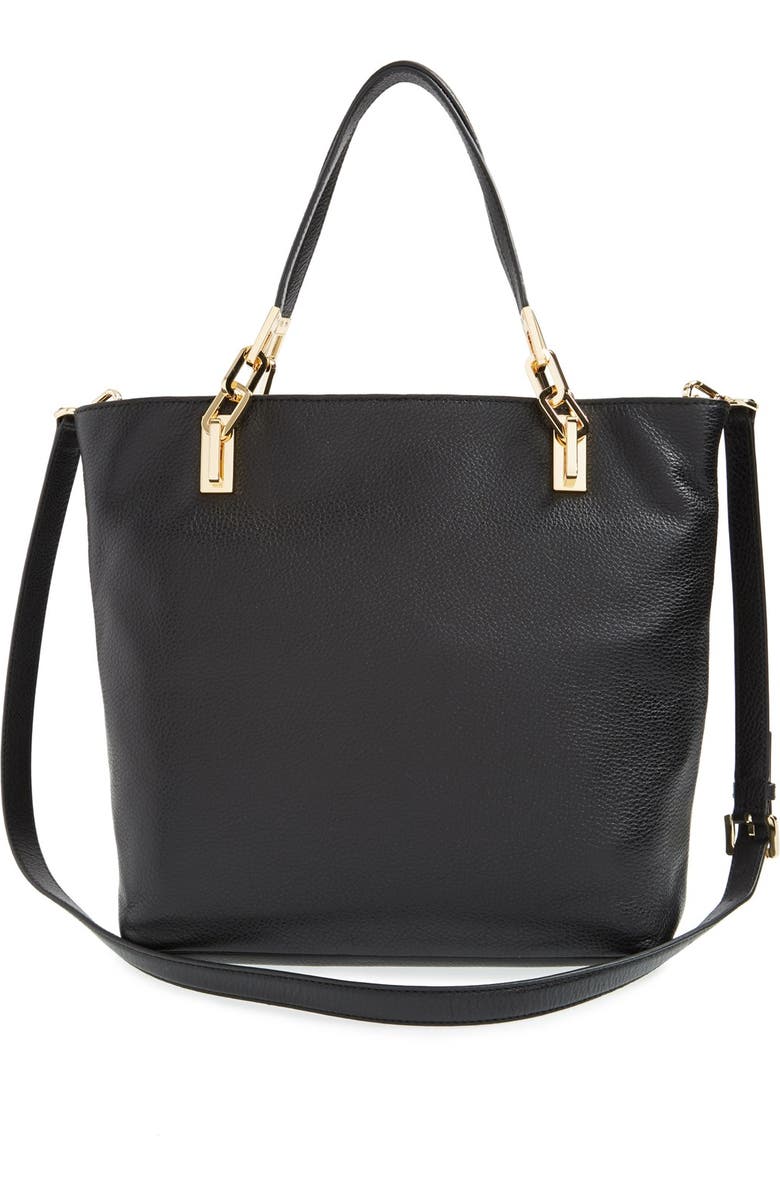 MICHAEL Michael Kors 'Medium Brooke' Leather Tote, Alternate, color, Black