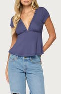 EDIKTED Palermo Laced Babydoll Top