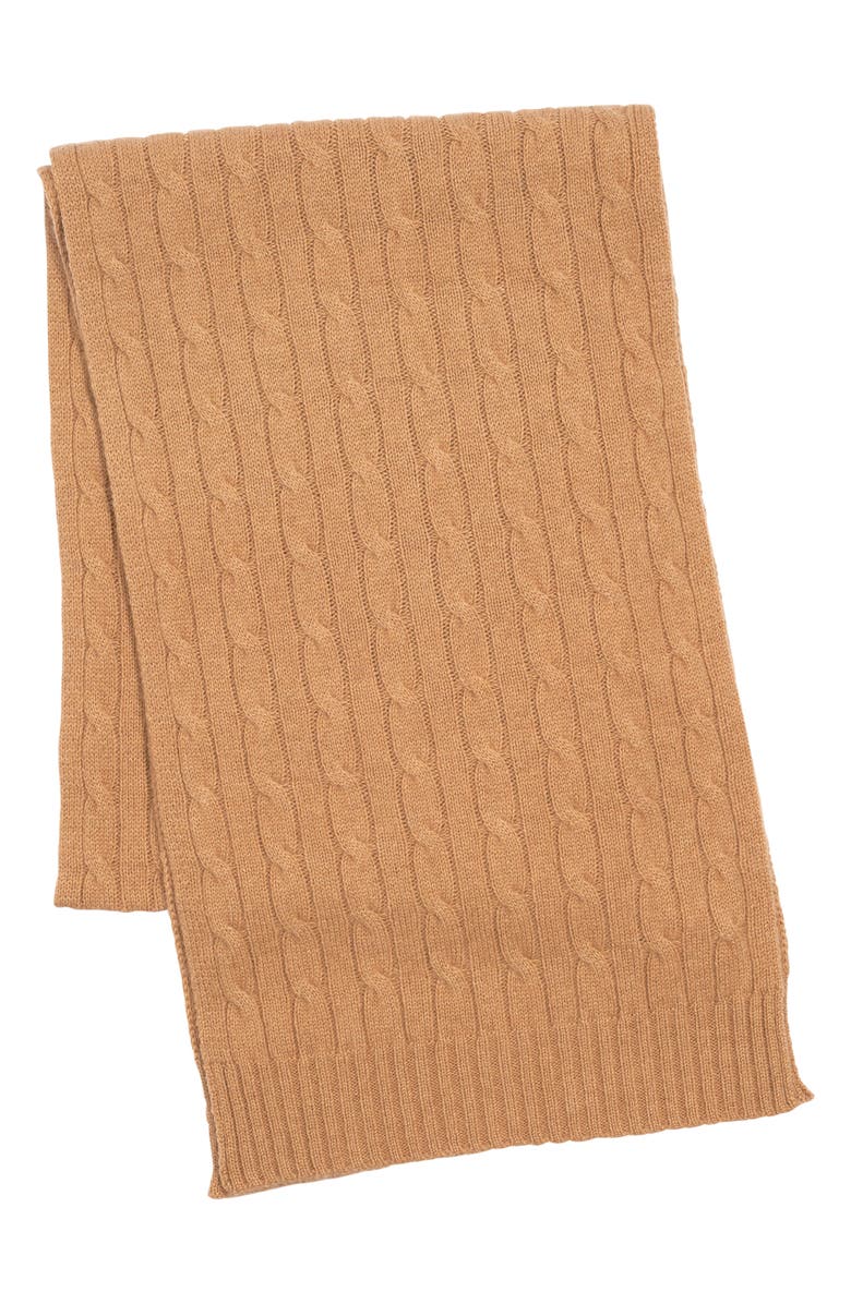 Polo Ralph Lauren Cable Stitch Cashmere Scarf, Alternate, color,