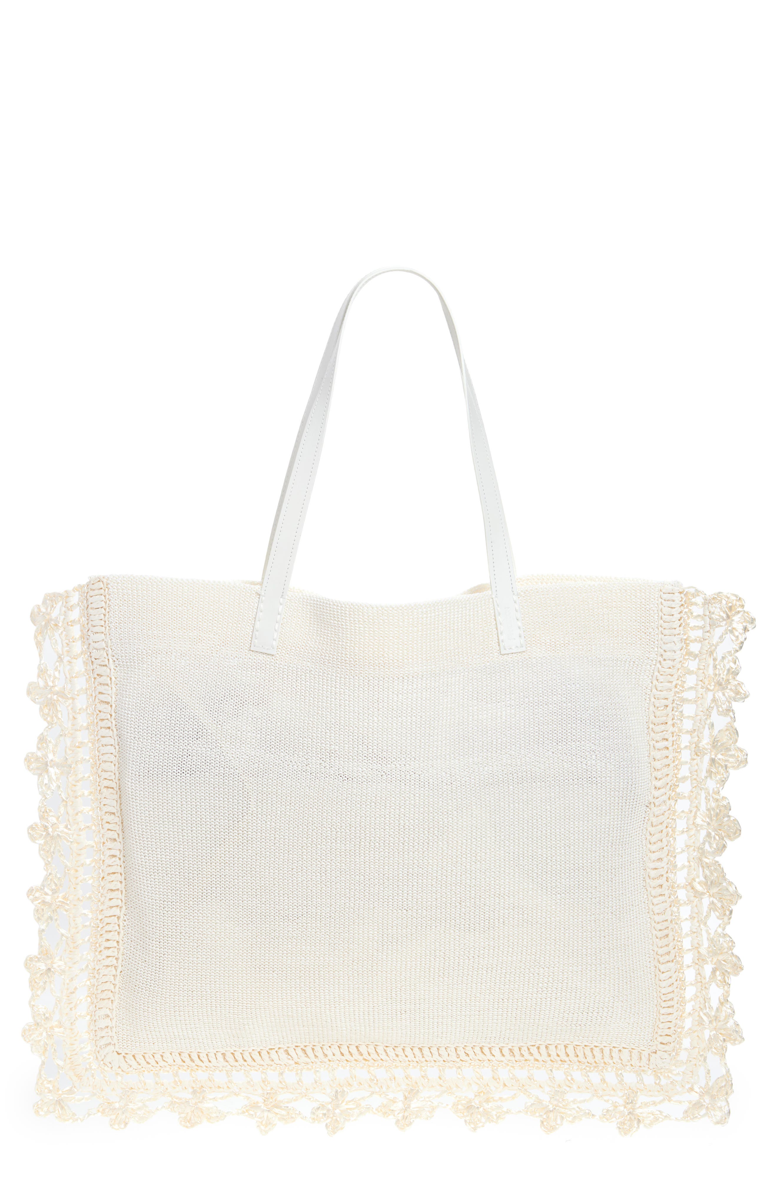 JW Anderson Crochet Trim Knit Tote Bag, Main, color, 