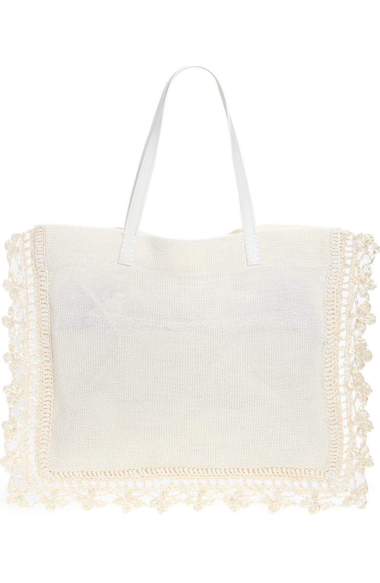 JW Anderson Crochet Trim Knit Tote Bag, Main, color,
