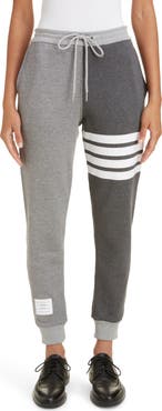 Thom Browne Four-Bar Cotton Joggers