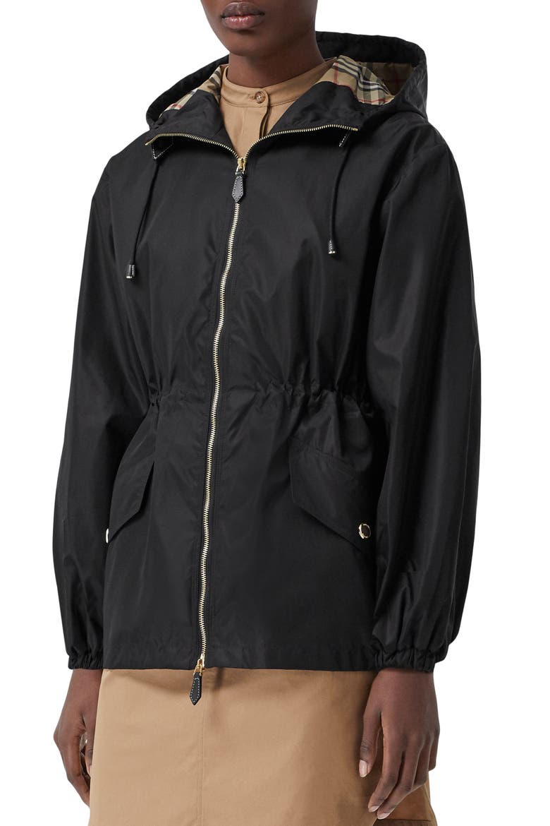 Binham Zip Hooded Nylon Jacket, Alternate, color, BLACK