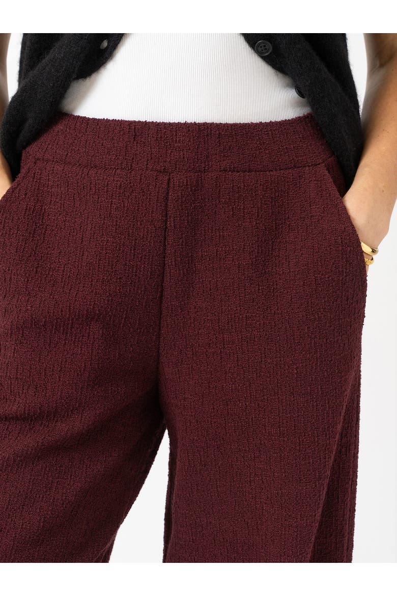Keller Wide Leg Pant, Alternate, color, Burgundy Boucle