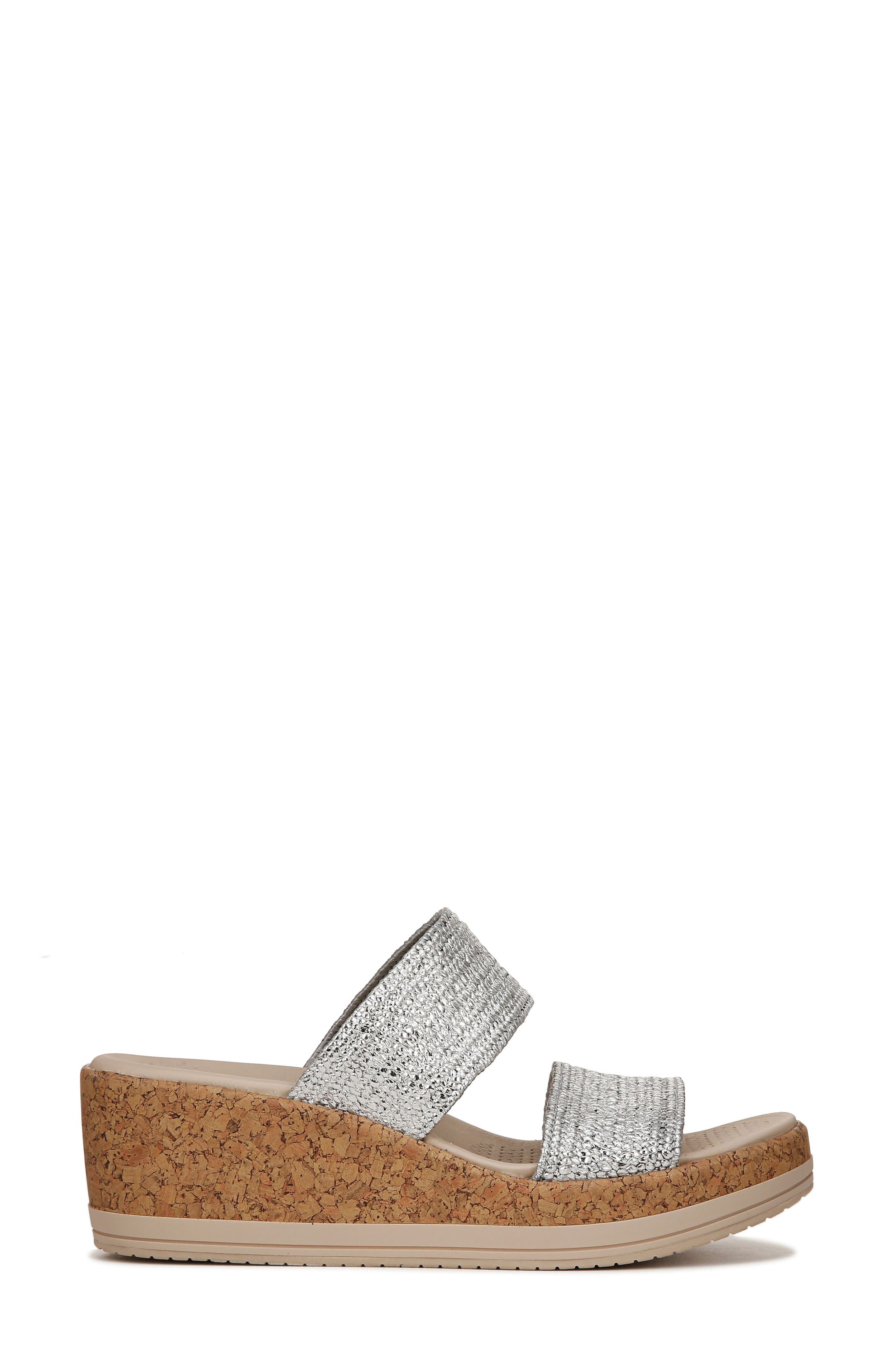 Resort Platform Slide Sandal, Alternate, color, SILVER
