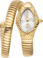 Just Cavalli Vetra Snake Wraparound Bracelet Watch, 20mm x 34.5mm