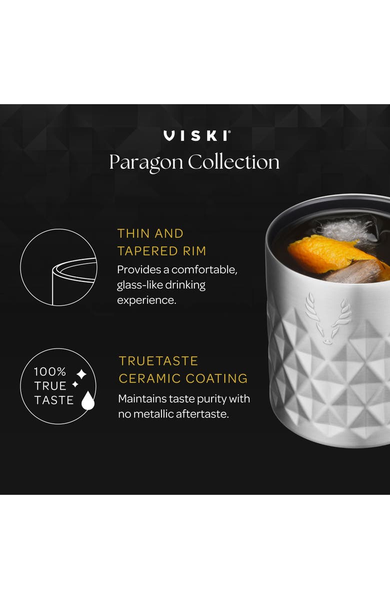 Viski Paragon Stainless Steel Rocks Tumbler, Alternate, color, Obsidian