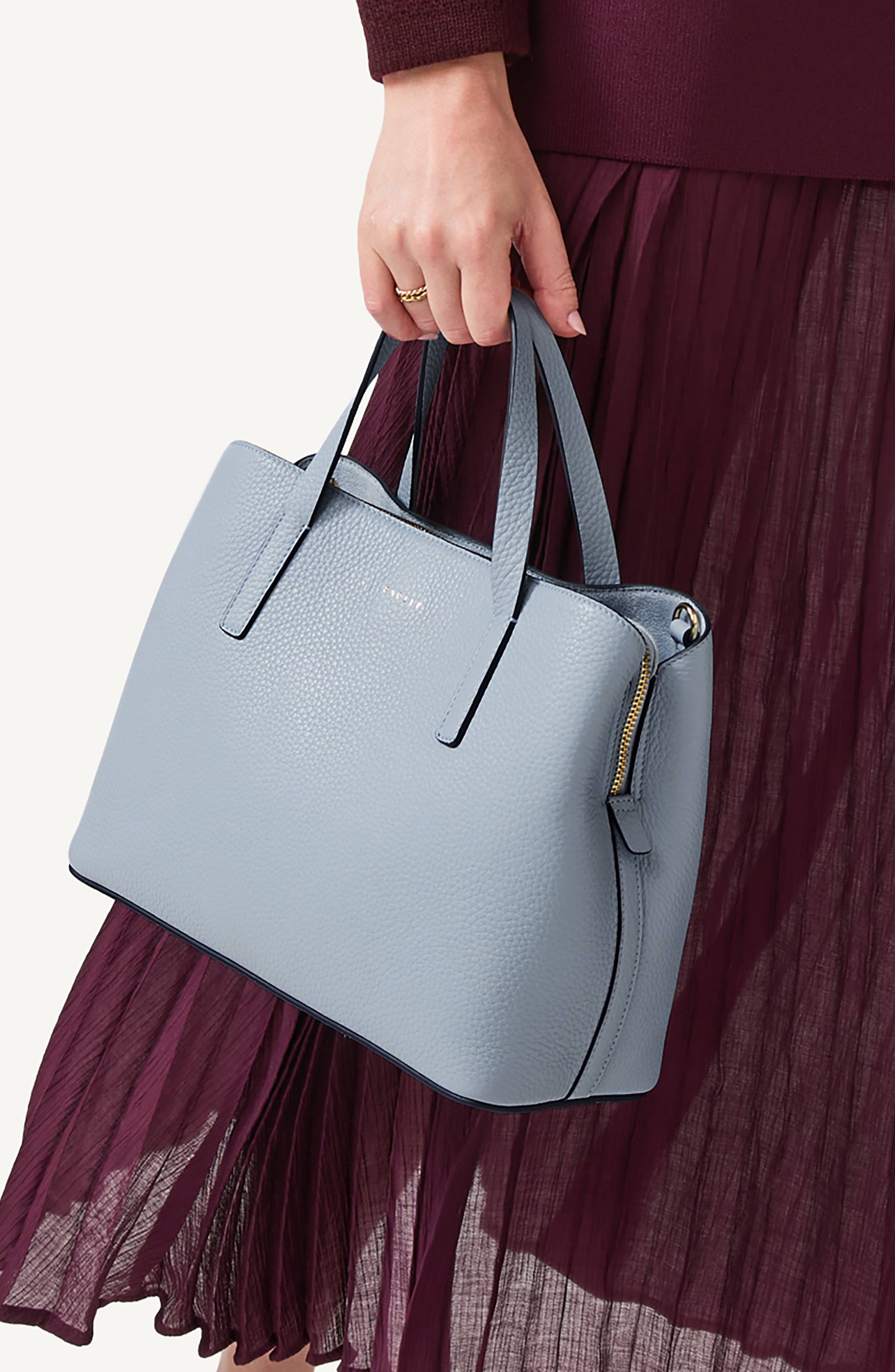 Radley Medium Duke's Place Leather Crossbody Satchel, Alternate, color, Smoke Blue