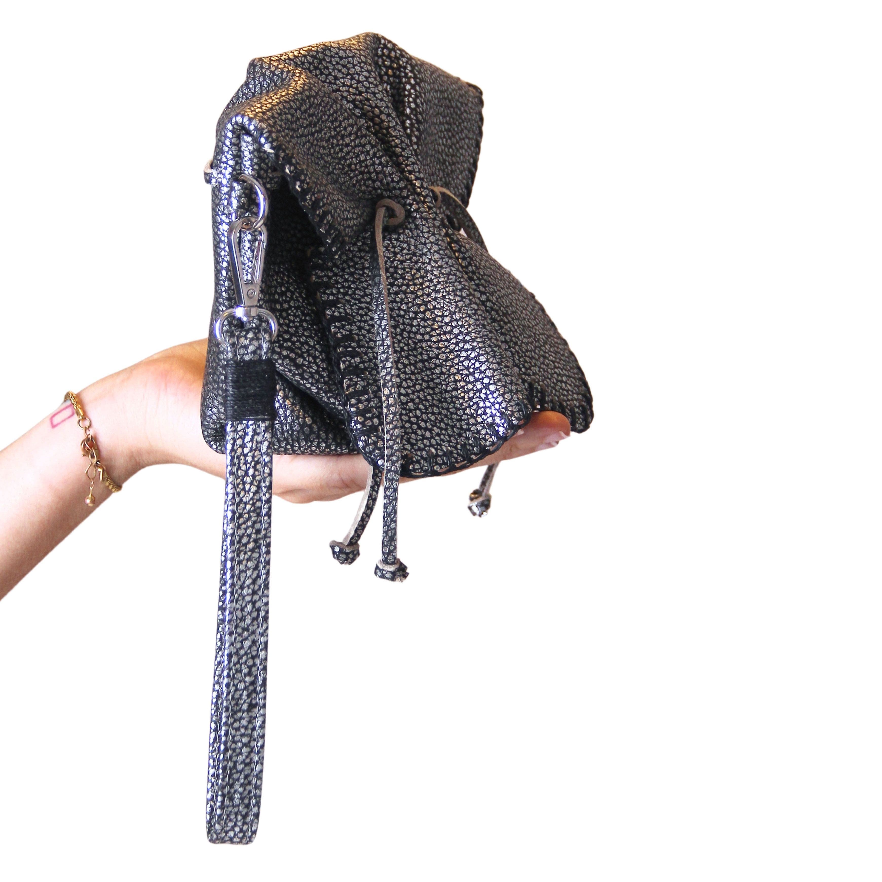 Mini Butterfly Leather Bag, Alternate, color, Roman Chrome