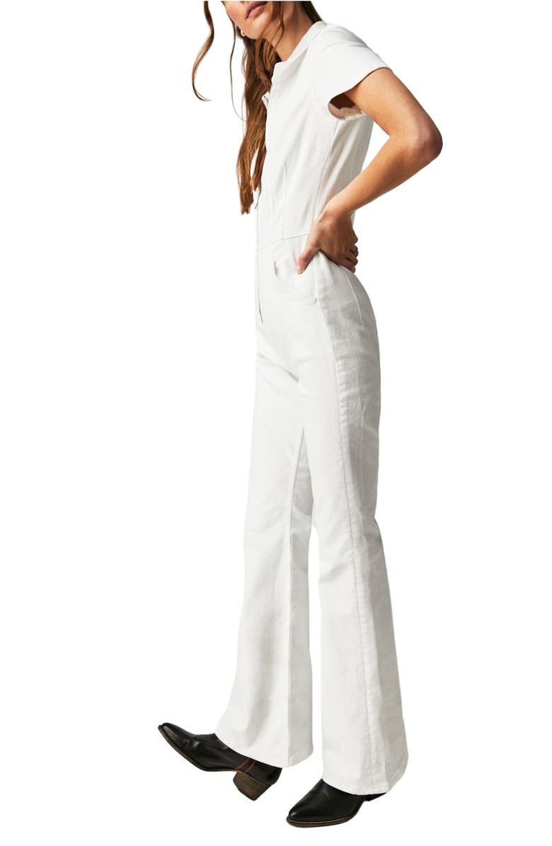 Free People Jayde Denim Flared Jumpsuit, Alternate, color, 