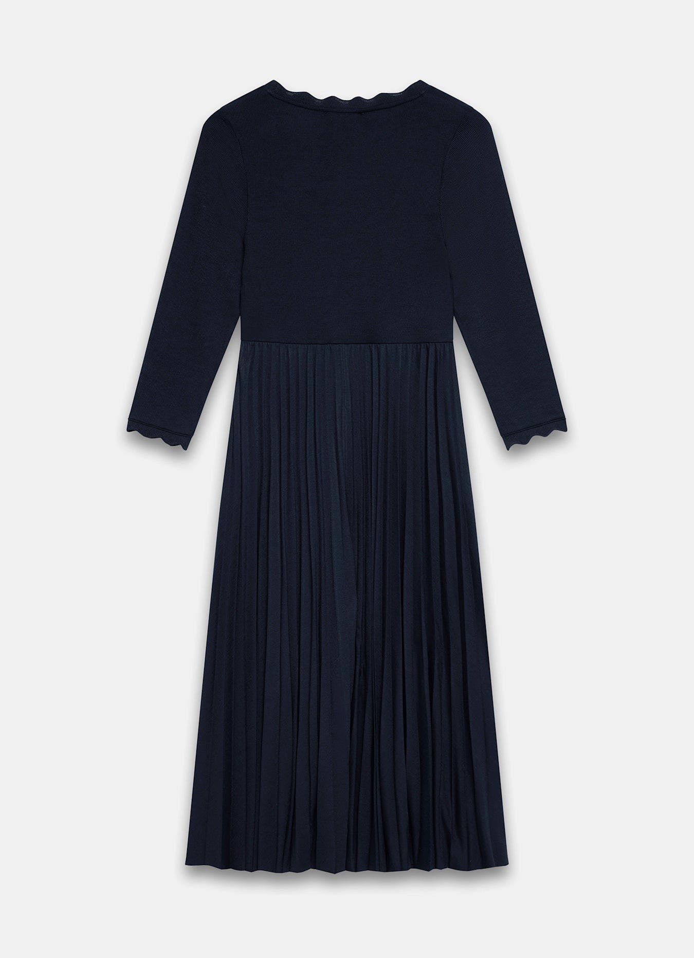 MINT VELVET Scallop Jersey Mix Midi Dress (Women) | Nordstrom