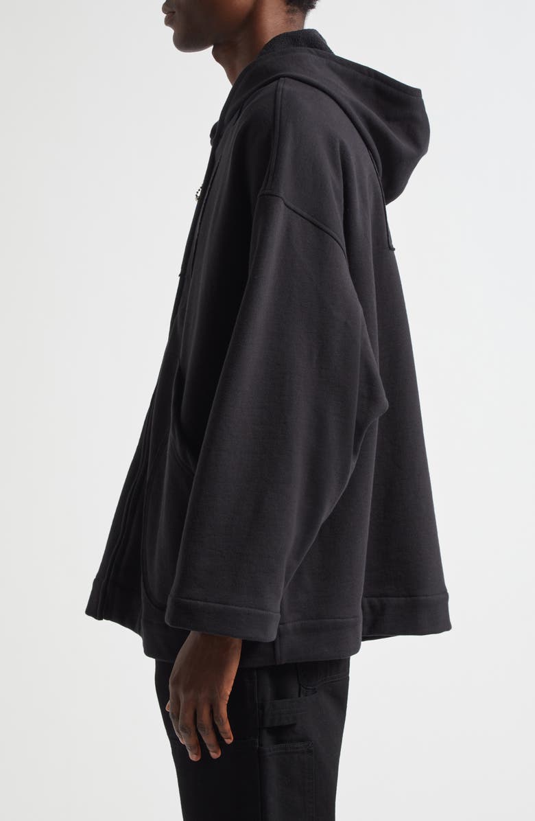 Bode Sideline Cotton Zip-Up Hoodie, Alternate, color, Black