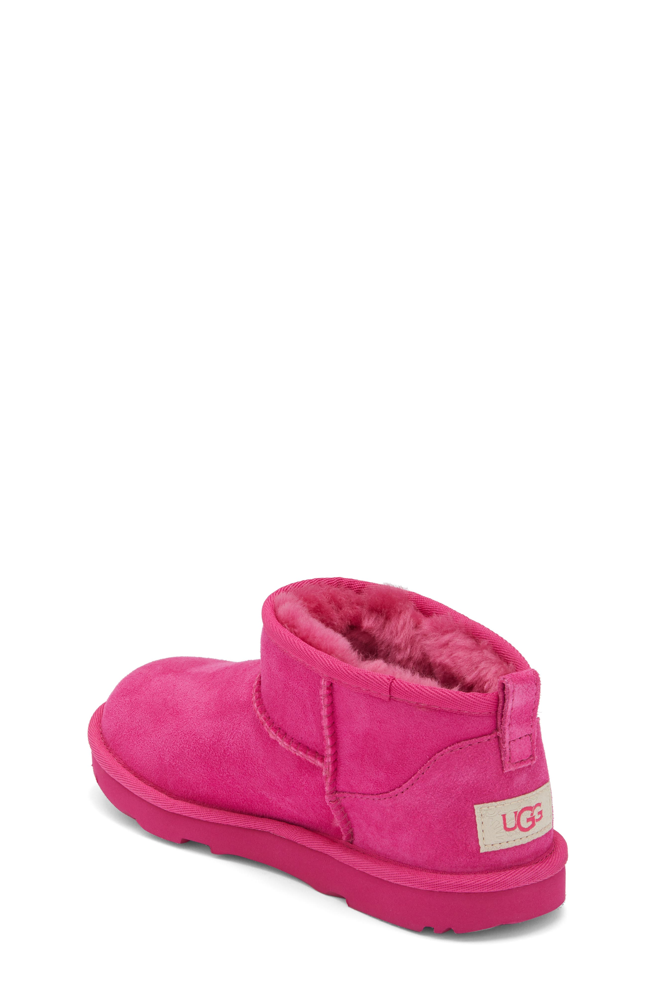Kids' Classic Ultra Water Resistant Genuine Shearling Mini Boot, Alternate, color, DARK PEONY