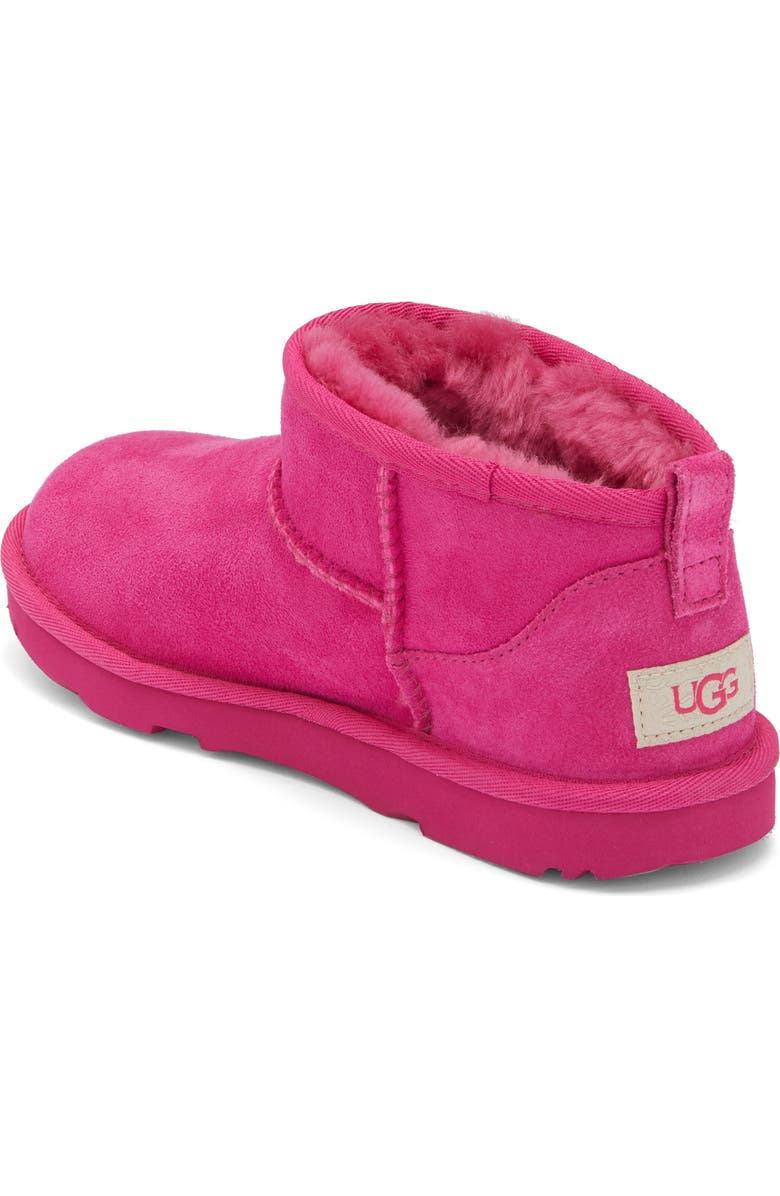 UGG<sup>®</sup> Kids' Classic Ultra Water Resistant Genuine Shearling Mini Boot, Alternate, color, Dark Peony