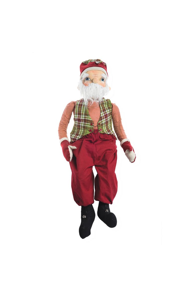 Gallerie II McDonald Santa Joe Spencer Gathered Traditions Christmas Art Doll Figure, Main, color, Red