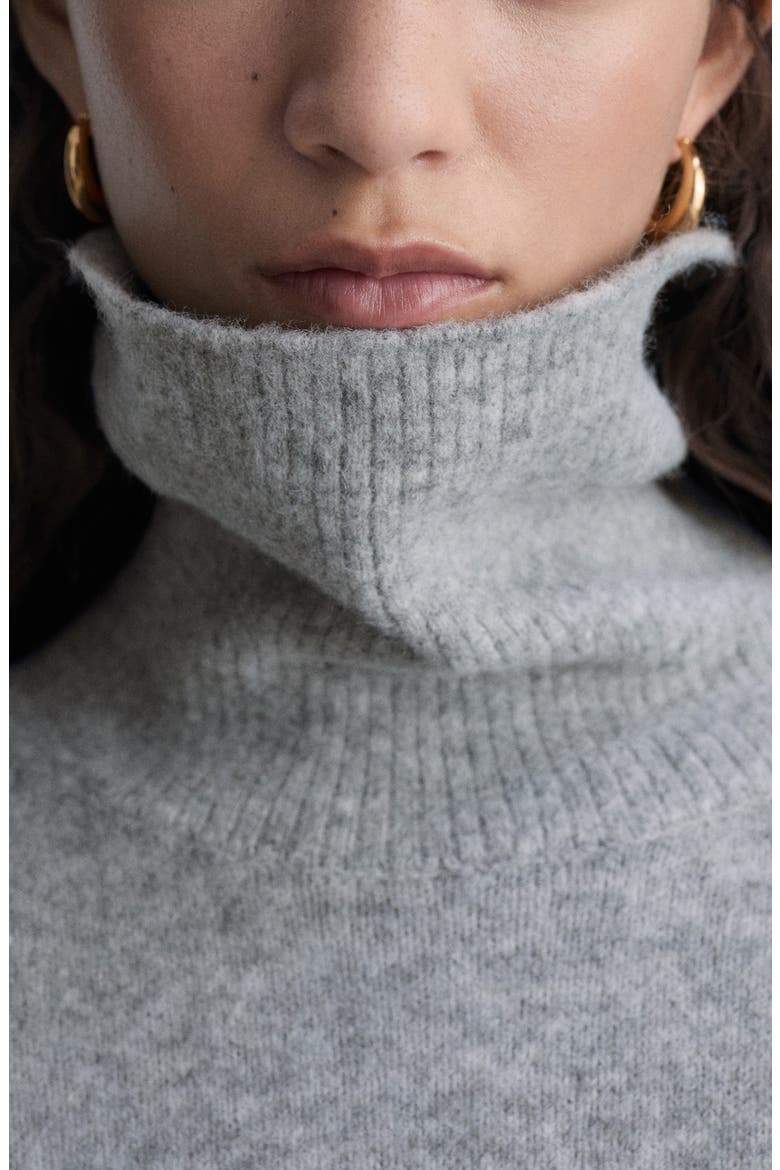 Taldote Long Sleeve Turtleneck Sweater Dress, Alternate, color, MEDIUM HEATHER GREY
