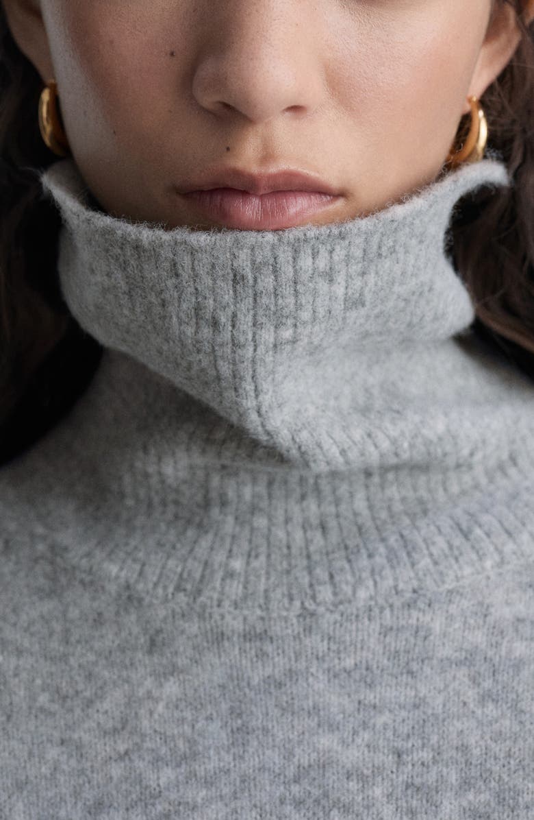 MANGO Taldote Long Sleeve Turtleneck Sweater Dress, Alternate, color, 