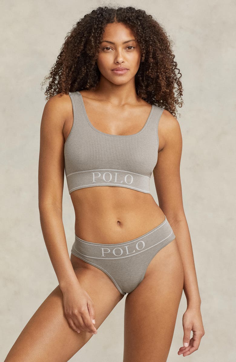 Polo Ralph Lauren Ribbed Square Neck Bralette, Alternate, color, 