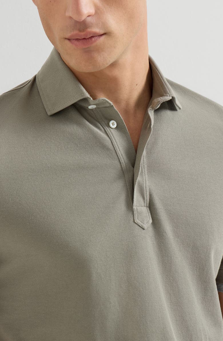 Brunello Cucinelli Piqué polo shirt, Alternate, color, Khaki