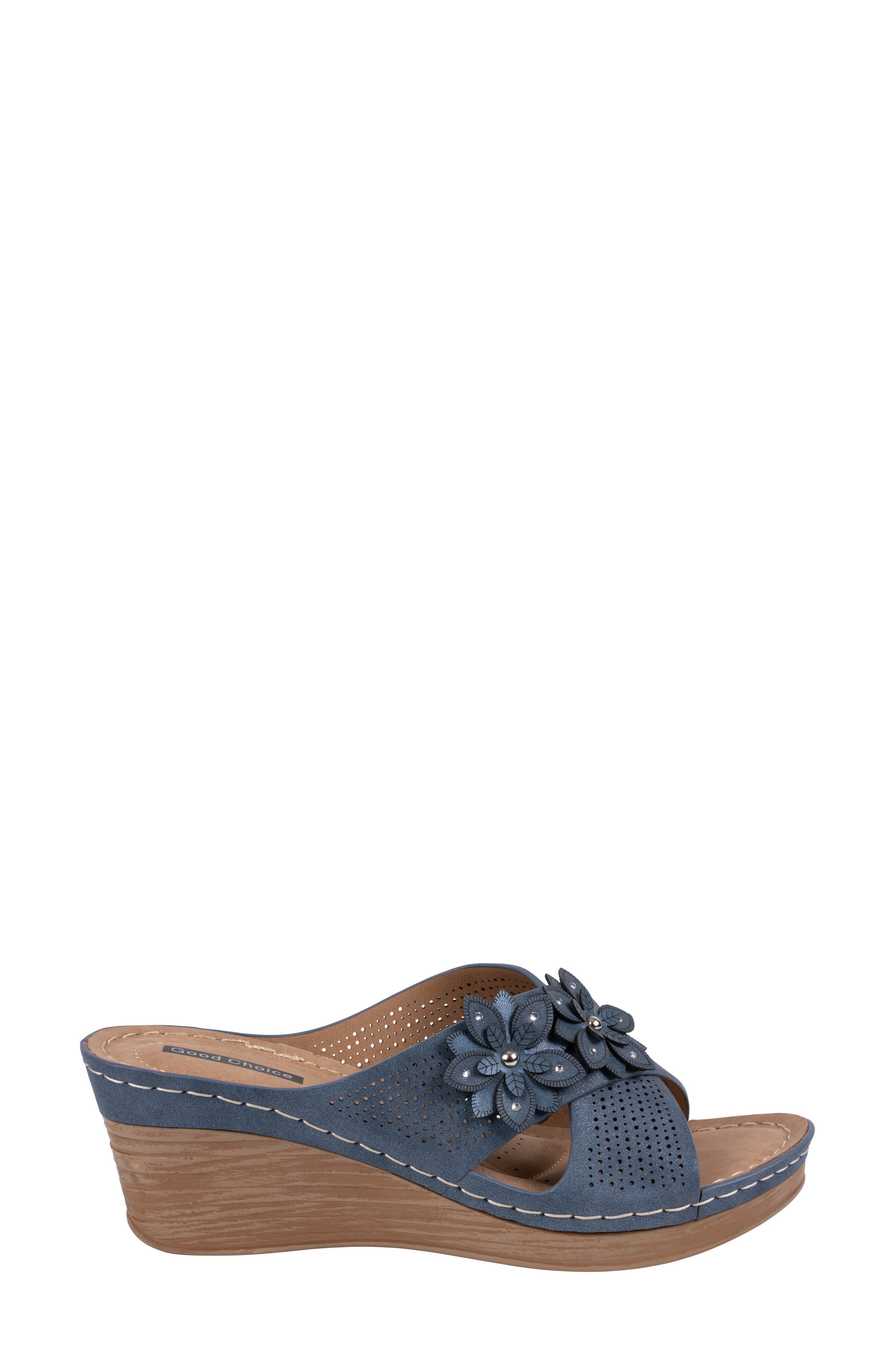 Nylie Platform Wedge Slide Sandal, Alternate, color, NAVY