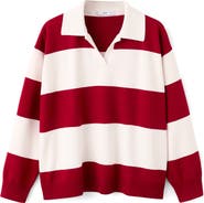 MANGO Stripe Polo Sweater