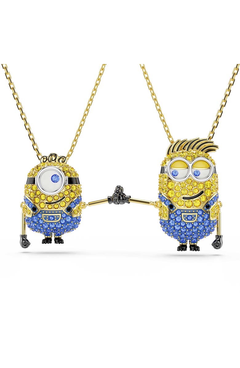 Swarovski Set of 2 Minion Best Friend Necklaces, Alternate, color, Gold/ Multi