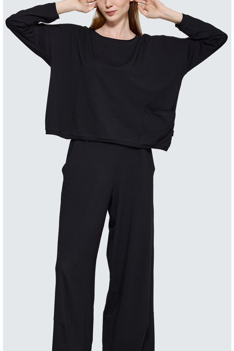 Lana Boxy Blouse, Alternate, color, Black