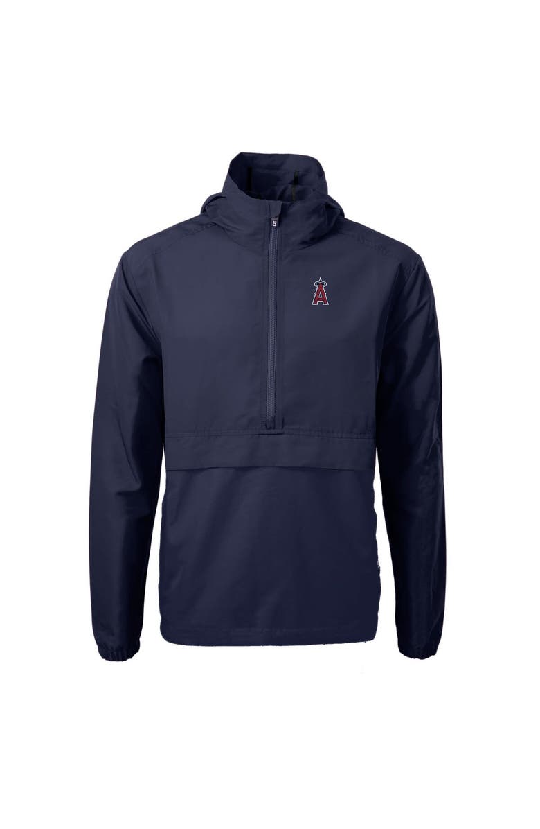 Cutter & Buck Men's Cutter & Buck Navy Los Angeles Angels Charter Eco Recycled Half-Zip Anorak Jacket, Alternate, color,