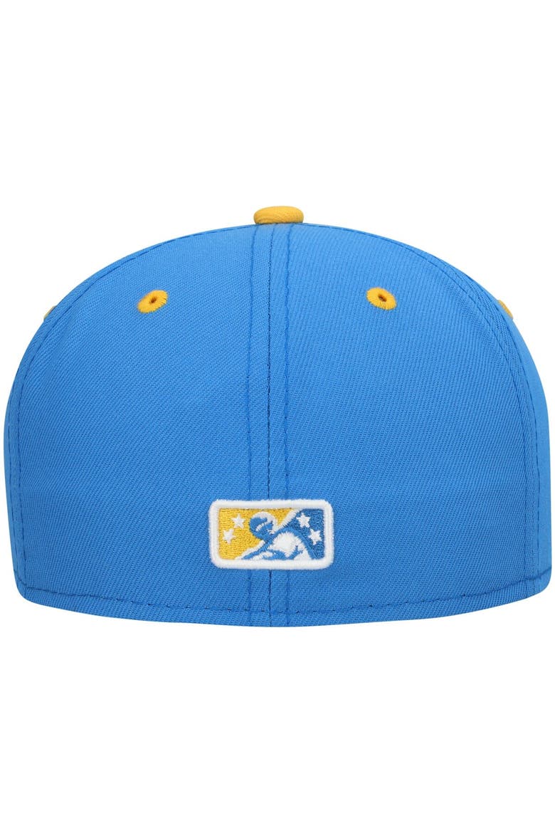 Men's New Era Light Blue Myrtle Beach Pelicans Authentic Collection Team Alternate 59FIFTY Fitted Hat, Alternate, color, Royal