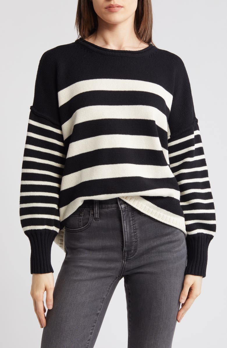 Madewell Conway Mixed Stripe Pullover, Main, color,