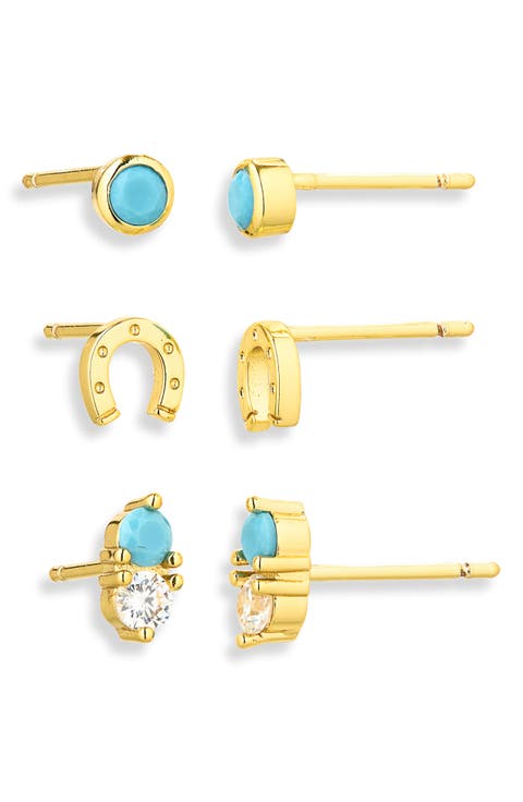 Pack of 3 Assorted Stud Earrings