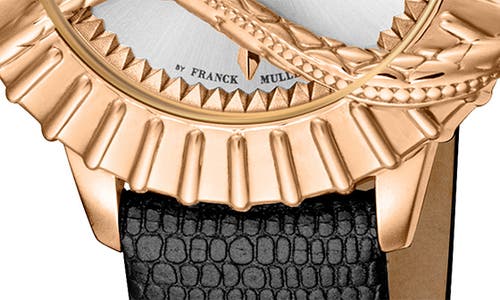 ROBERTO CAVALLI ROBERTO CAVALLI BY FRANCK MULLER LEATHER STRAP WATCH, 33MM 
