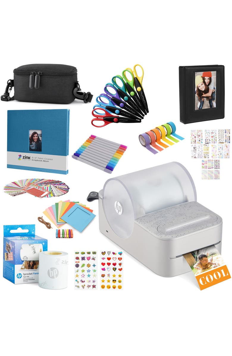 HP Sprocket Panorama Printer Craft Bundle, Main, color, Grey