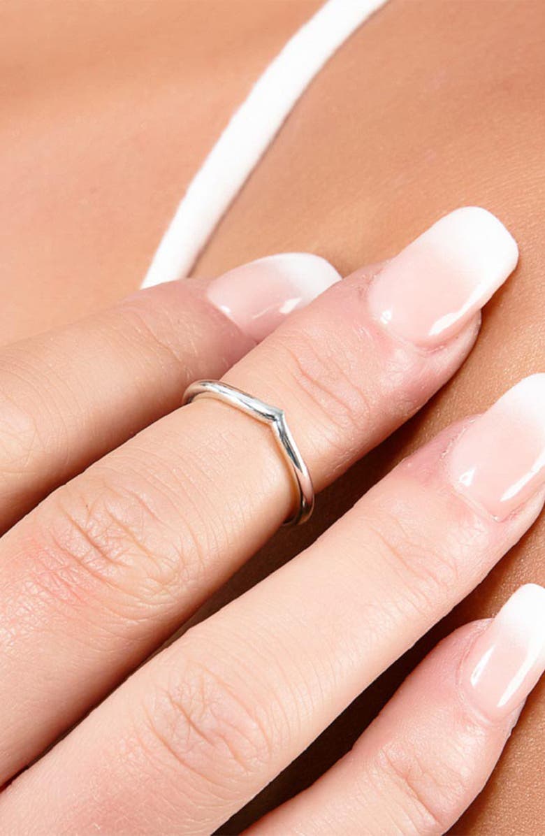 Lucy Quartermaine Wish Bone Midi Drip Ring, Alternate, color, Sterling Silver