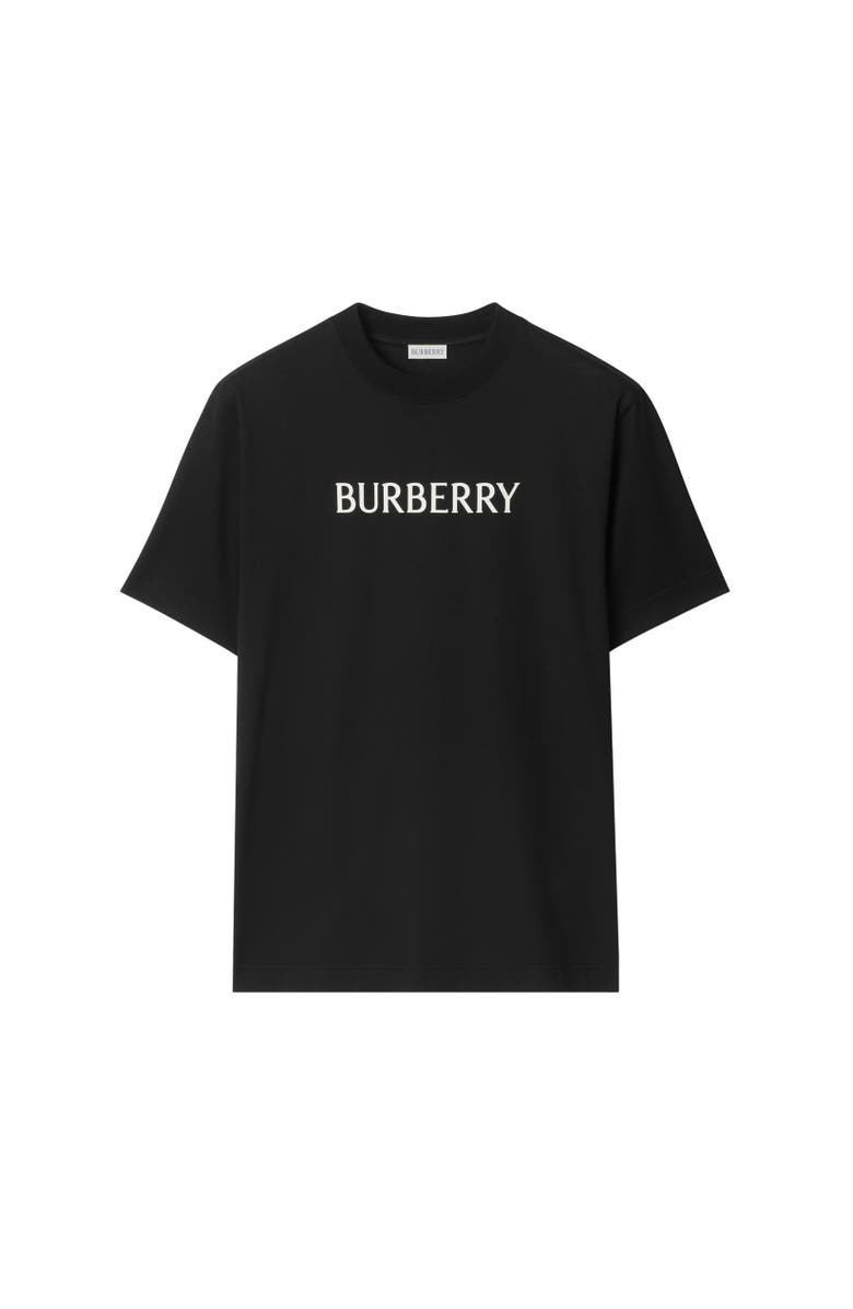 Burberry Logo Cotton T-shirt, Alternate, color, Black