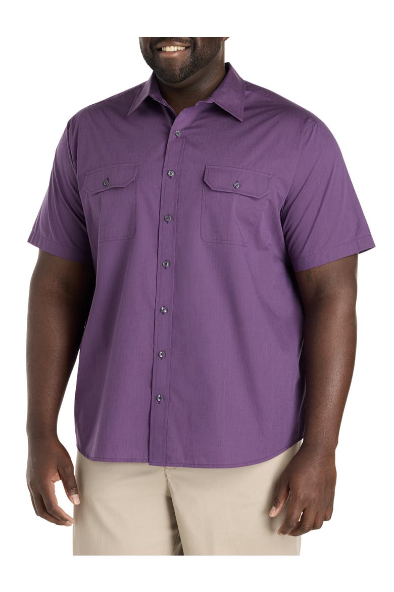 Big & Tall Double-Pocket Sport Shirt, Main, color, PURPLE MULTI