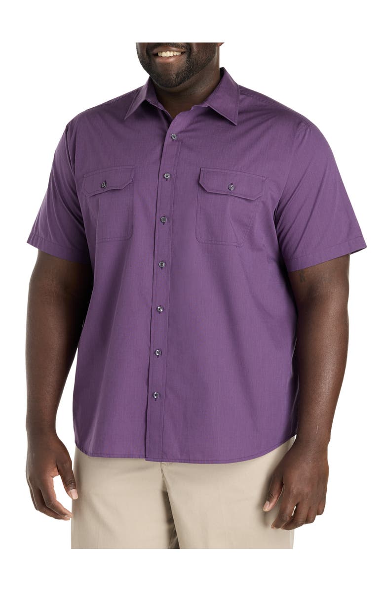 Synrgy by DXL Big & Tall Double-Pocket Sport Shirt, Main, color, Purple Multi