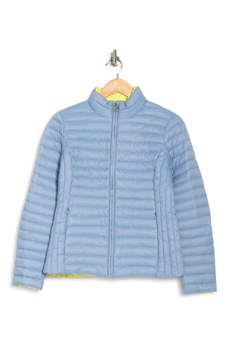 Missy Short Packable Puffer Coat, Alternate, color, CHAMBRAY