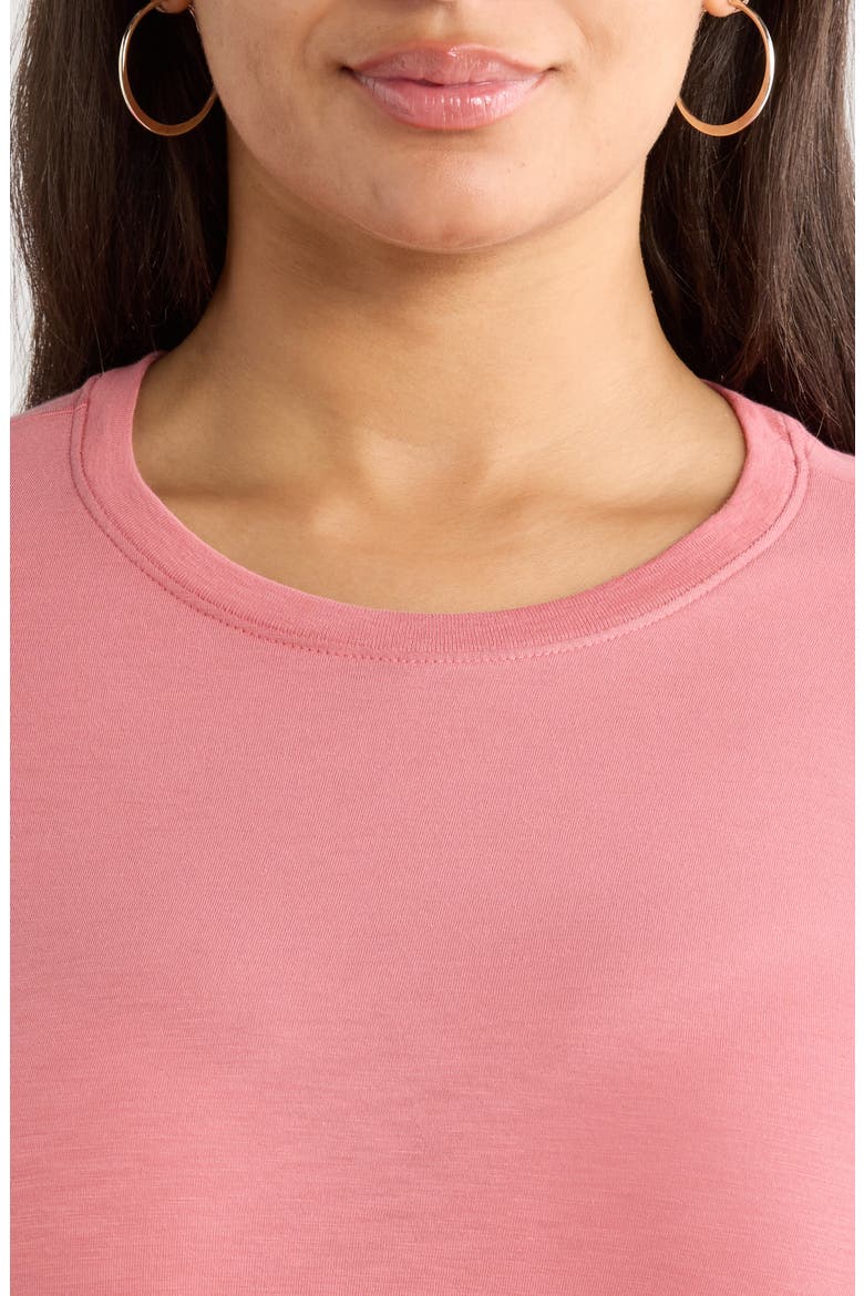 Crewneck Slub Pima Cotton T-Shirt, Alternate, color, PINK CLAY