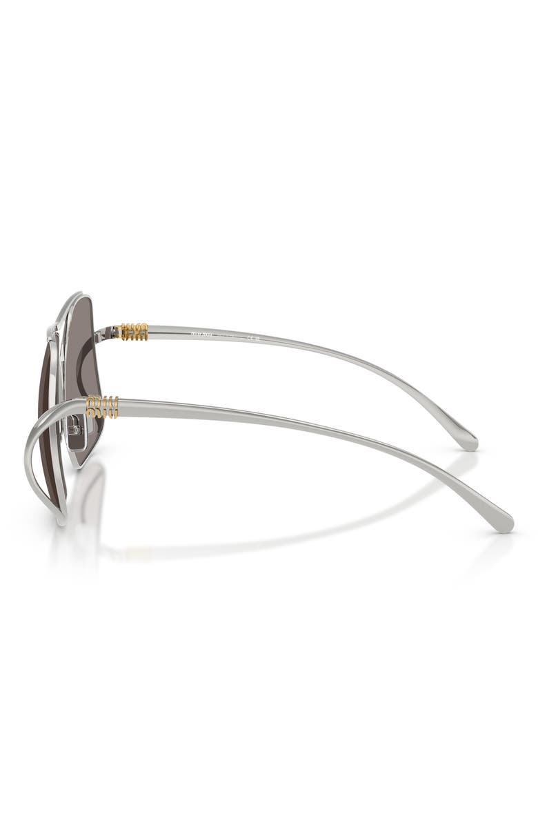 Miu Miu 57mm Square Sunglasses, Alternate, color, Silver / Dark Grey