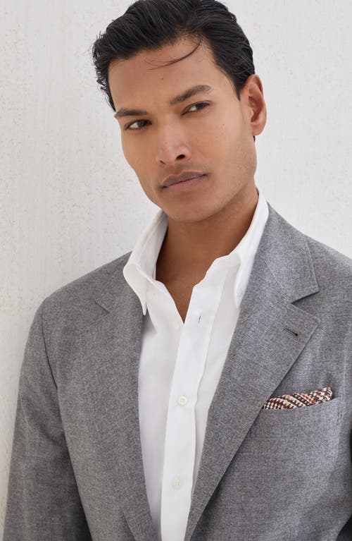 Brunello Cucinelli Single-breasted Linen Blend Blazer In Gray