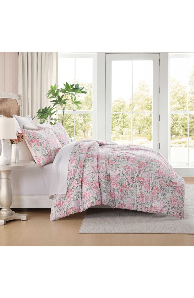 Laura Ashley Heather Garden Comforter Set, Alternate, color, Pink
