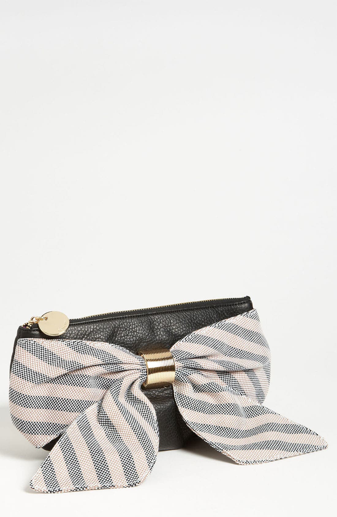 'Heidi Girl' Stripe Box Clutch, Main, color, BLACK