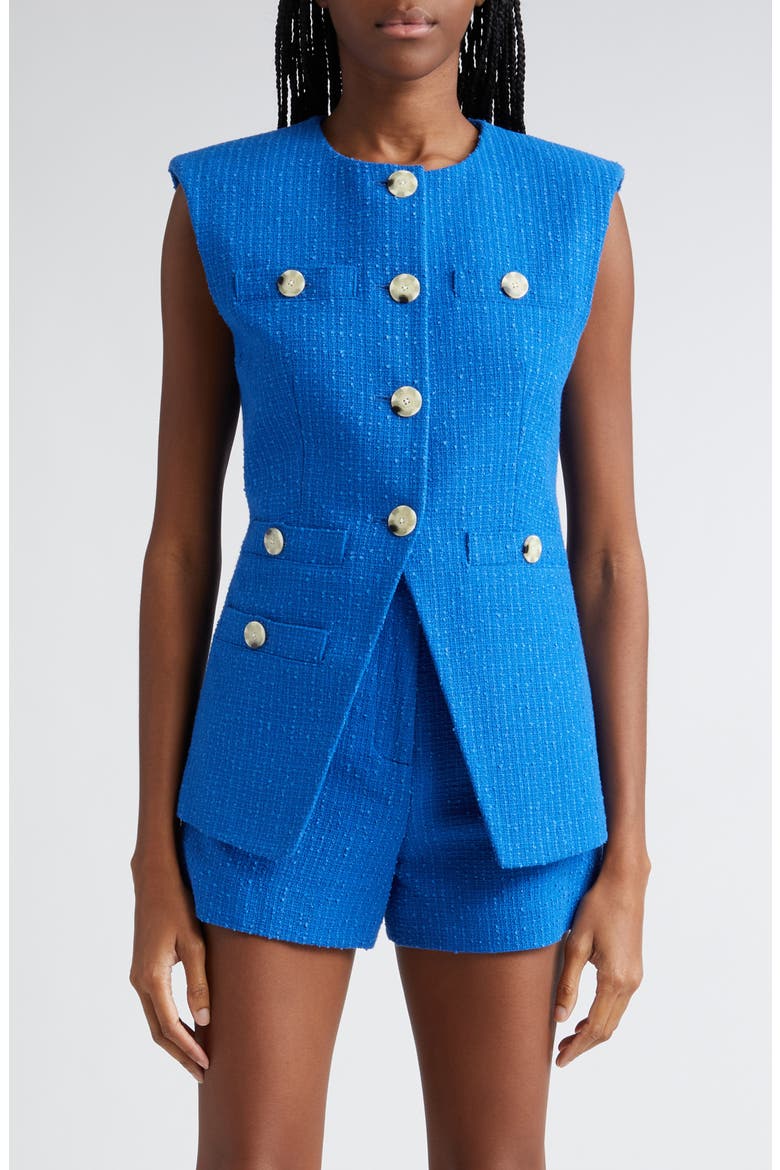 Tamara Cotton Blend Cutaway Vest, Main, color, COBALT