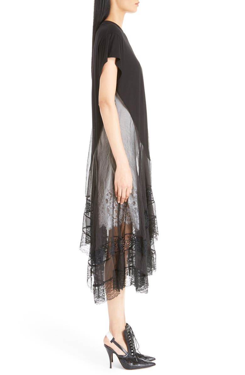 Givenchy Lace Trim Jersey & Chiffon Tunic, Alternate, color, 